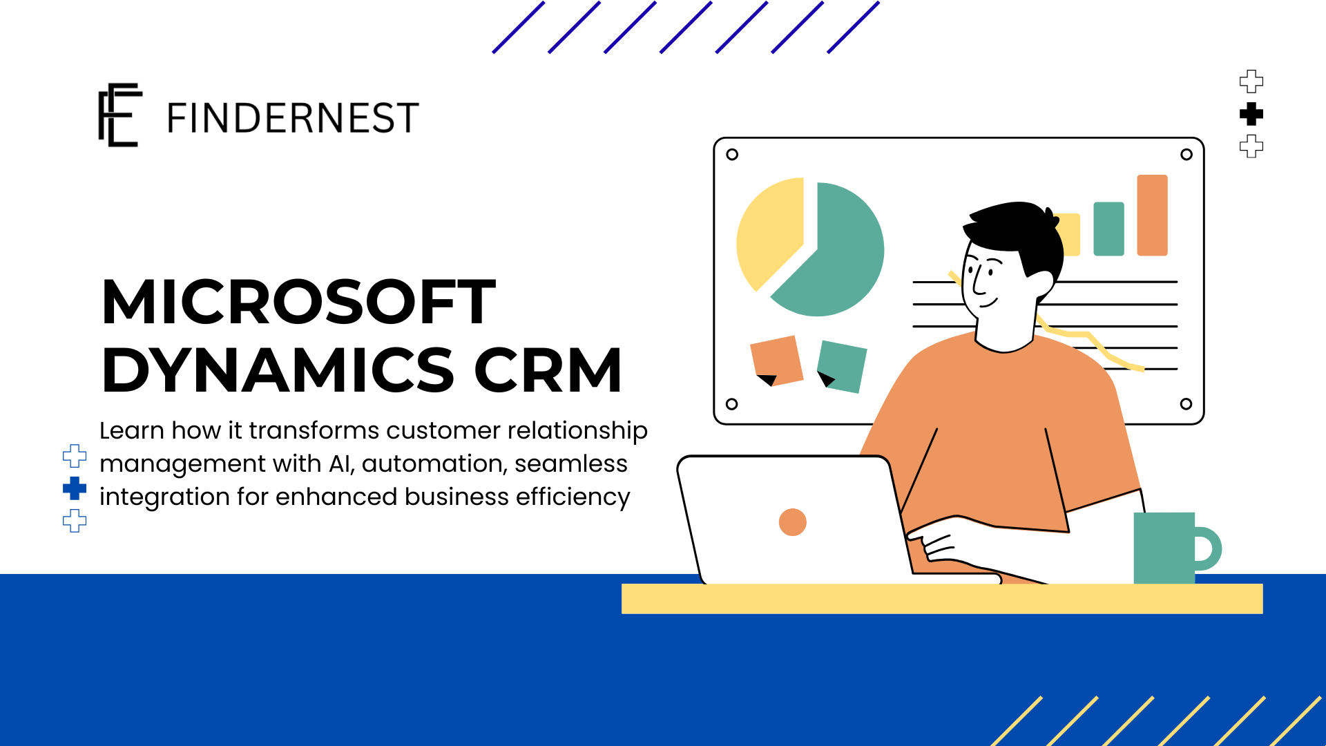Transforming Business with Microsoft Dynamics CRM: Comprehensive Guide Skip to Content FINDERNEST SOFTWARE SERVICES PRIVATE LIMITED Services  Toggle children for Services  Platforms  Toggle children for Platforms  Industries  Toggle children for Industries  About Us  Toggle children for About Us CONTACT US Book a Demo back to blog  Intelligent Automation | Innovation | Managed Services | Solution Architecture | Power BI | Implementation | Technology | Business Intelligence | Internet | Microsoft Power Apps | Power Automate | Power Apps | Configuration | Operations | Business Consulting | Framework | Outsourcing | Product Development | Software Development | Product Engineering | Application Development | Governance | CRM | CMS | Microsoft 365 Copilot | Salesforce | HubSpot  Transforming Business with Microsoft Dynamics CRM: Comprehensive Guide Read Time 13 mins | Written by: Praveen Gundala       In today’s competitive digital economy, businesses need more than spreadsheets and disconnected systems to manage customers. Organizations require intelligent platforms that streamline sales, automate customer service, improve marketing, and provide data-driven insights. This is where Microsoft Dynamics 365 plays a transformative role.  Microsoft Dynamics CRM, now part of Microsoft Dynamics 365, is one of the world’s leading Customer Relationship Management (CRM) solutions. It helps organizations build stronger customer relationships, automate workflows, improve operational efficiency, and accelerate revenue growth.  This blog explores Microsoft Dynamics CRM in detail—including its features, architecture, modules, benefits, implementation process, pricing considerations, use cases, and future trends.  What is Microsoft Dynamics CRM? Microsoft Dynamics 365 is a cloud-based Customer Relationship Management platform developed by Microsoft. It enables businesses to manage customer interactions across sales, marketing, customer service, finance, operations, and field services from a unified platform.  Originally launched as Microsoft Dynamics CRM, the platform evolved into Dynamics 365, combining CRM and ERP capabilities into one intelligent business ecosystem.  The platform integrates seamlessly with:  Microsoft Office 365 Outlook Teams Power BI Azure SharePoint LinkedIn Power Platform This integration makes Dynamics CRM highly attractive for enterprises already using Microsoft technologies.  Evolution of Microsoft Dynamics CRM Early CRM Era Microsoft launched Dynamics CRM in 2003 to compete with traditional CRM vendors. Initially focused on sales and customer management, it gradually expanded its capabilities.  Transition to Cloud As cloud computing gained momentum, Microsoft transformed Dynamics CRM into a cloud-first SaaS platform.  Birth of Dynamics 365 In 2016, Microsoft merged CRM and ERP functionalities under the Dynamics 365 umbrella, creating an integrated business applications ecosystem.  Today, Dynamics 365 supports the following:  Customer engagement Enterprise resource planning AI-powered analytics Automation Omnichannel communication Industry-specific solutions Core Modules of Microsoft Dynamics CRM 1. Dynamics 365 Sales The Sales module helps organizations manage leads, opportunities, accounts, and customer interactions.  Key Features Lead management Opportunity tracking Sales forecasting Pipeline visualization Quote management AI-driven recommendations Relationship intelligence Sales automation Benefits Faster deal closures Improved sales productivity Better customer engagement Accurate revenue forecasting 2. Dynamics 365 Customer Service This module enables businesses to deliver exceptional customer support experiences.  Features Case management Omnichannel support SLA management AI-powered chatbots Knowledge base Customer insights Ticket automation Benefits Reduced response times Higher customer satisfaction Efficient issue resolution Enhanced customer loyalty 3. Dynamics 365 Marketing The Marketing module helps organizations automate campaigns and personalize customer journeys.  Features Email marketing Customer segmentation Event management Journey orchestration Lead nurturing Marketing analytics AI-powered recommendations Benefits Improved campaign ROI Better lead conversion Personalized customer engagement Enhanced marketing automation 4. Dynamics 365 Field Service Field Service optimizes onsite service operations.  Features Work order management Technician scheduling Predictive maintenance IoT integration Mobile workforce management Route optimization Benefits Reduced operational costs Improved field productivity Faster service delivery Better customer experiences 5. Dynamics 365 Customer Insights This module creates a unified customer profile using AI and analytics.  Features Customer data unification Behavioral analytics Predictive insights Segmentation Customer journey tracking Benefits Personalized engagement Better decision-making Improved customer retention Key Features of Microsoft Dynamics CRM 1. AI-Powered Intelligence Dynamics CRM uses Artificial Intelligence to:  Predict customer behavior Recommend next-best actions Forecast sales opportunities Detect risks Automate repetitive tasks Integration with Microsoft AI tools enhances productivity across departments.  2. Workflow Automation Organizations can automate:  Lead assignments Approval workflows Customer communications Service escalations Follow-up reminders Automation reduces manual effort and improves operational efficiency.  3. Omnichannel Customer Engagement Dynamics CRM supports communication through:  Email Phone Social media Live chat SMS Web portals This ensures consistent customer experiences across all touchpoints.  4. Real-Time Analytics and Reporting Using Microsoft Power BI integration, businesses gain:  Interactive dashboards KPI tracking Real-time reports Predictive analytics Customer insights 5. Cloud and Mobile Accessibility Dynamics CRM offers:  Anywhere access Mobile apps Remote collaboration Secure cloud infrastructure Automatic updates This flexibility supports hybrid and remote work environments.  Benefits of Microsoft Dynamics CRM Improved Customer Relationships Businesses gain a 360-degree customer view, enabling personalized communication and stronger engagement.  Increased Sales Productivity Automation and AI help sales teams:  Focus on high-value leads Reduce administrative work Improve pipeline visibility Enhanced Collaboration Integration with:  Outlook Teams SharePoint It improves communication across departments.  Scalability Dynamics CRM supports:  Small businesses Mid-sized enterprises Large global organizations Businesses can scale modules as they grow.  Better Decision-Making Advanced analytics help leaders make data-driven business decisions.  Cost Efficiency Cloud deployment reduces:  Infrastructure costs Maintenance expenses IT overhead Microsoft Dynamics CRM Architecture The platform is built on the following:  Cloud-first architecture API-driven integrations AI services Low-code customization Enterprise-grade security Components Include Dataverse Power Apps Power Automate Azure AI Power BI Microsoft Copilot This architecture enables rapid innovation and flexibility.  Microsoft Dynamics CRM vs Traditional CRM   Feature	Traditional CRM	Microsoft Dynamics CRM Deployment	Mostly on-premise	Cloud-first AI Integration	Limited	Advanced AI Analytics	Basic	Real-time analytics Automation	Moderate	Extensive Integration	Limited	Microsoft ecosystem Scalability	Complex	Highly scalable Mobility	Limited	Mobile-first Customization	Technical	Low-code/no-code Microsoft Dynamics 365 vs. Salesforce vs. HubSpot Microsoft Dynamics 365, Salesforce, and HubSpot all do CRM, but they target different company profiles and use cases. Broadly:  Salesforce = enterprise‑grade, highly customizable, integrations‑first. Dynamics 365 = best if you are already in the Microsoft ecosystem. HubSpot = simple, user‑friendly, great for SMBs and fast‑growth teams.  Here’s a concise, side‑by‑side view to support your evaluation. Core positioning and fit Salesforce: Built for large or complex organizations that need deep customization, multi‑region deployments, and a huge ecosystem (AppExchange). Ideal if you have a dedicated IT/admin team and expect long‑term growth.  Microsoft Dynamics 365: Best when you’re already using Microsoft 365, Teams, Power BI, and often finance/ERP (Dynamics BC/FO). Strong for unified CRM + ERP, hybrid/on‑prem options, and AI‑driven Copilot‑style assistants.  HubSpot: Targets SMBs and growth‑stage companies that want minimal setup, intuitive UX, and marketing‑led automation. Easier for non‑technical teams but less flexible for complex global structures.  Key capability comparison Dimension	Salesforce	Microsoft Dynamics 365	HubSpot Primary strength	Enterprise‑scale CRM & CX platform.	Microsoft ecosystem integration + CRM + ERP.	Marketing‑led, easy‑to‑use CRM. Ease of use/setup	Powerful but complex; needs admins/developers.	Can be overwhelming; better if already using MS tools.	Very simple onboarding and day‑to‑day use. Customization	Extremely flexible via Apex, flows, and declarative tools.	Highly customizable via Power Platform. 	Visual builders are good but shallower than SF/D365. Integrations	Huge ecosystem (AppExchange, MuleSoft, etc.).	Strong with the Microsoft stack; non‑MS tools need more effort.	1,000+ integrations; fast setup for common apps. AI & analytics	Einstein AI, strong forecasting, attribution. 	Copilot‑style AI + Power BI for deep analytics. 	Lighter AI, good basic reporting and dashboards. Deployment options	Cloud‑only (multi‑tenant, Hyperforce on AWS/Azure/GCP).	Cloud, on‑prem, hybrid; good for strict data‑residency needs. 	Cloud‑only, SaaS. Typical user size	Mid‑market to large enterprises.	Mid-market to large, especially MS-centric orgs.	SMBs, startups, fast‑growth teams. Pricing	High‑end, complex SKUs; good for big budgets.	Upper‑midtier, per‑user, role‑based, AI add‑ons.	Freemium entry, then tiered per user; usually lowest barrier. When to pick which Choose Salesforce if  You’re mid‑size or large with complex sales, service, and marketing processes.  You need global, multi‑entity CRM and deep integration with many systems.  You have budget and tolerance for higher admin/implementation cost.  Choose Dynamics 365 if  Your stack is Microsoft‑heavy (365, Teams, Power BI, possibly Dynamics ERP). You want a single platform for CRM + finance/operations.  You need flexibility on‑prem/hybrid or strict data‑residency requirements.  Choose HubSpot if  You’re a startup or SMB that wants fast setup and strong marketing automation.  Your team is non‑technical, and adoption is a top concern.  You prefer a simple, visually clean interface and modular pricing.  Practical next steps for your decision Map your current stack: note whether you are on Microsoft 365, already using Power BI, or have a strong preference for cloud‑only.  List your “must‑have” functions: e.g., multi‑region sales, marketing automation, ERP integration, or AI‑driven analytics.  Run short pilots (especially HubSpot vs others) to test usability and compare a 12‑month TCO estimate (licenses + implementation partners).  Industries Using Microsoft Dynamics CRM Retail Customer loyalty programs Omnichannel experiences Personalized marketing Healthcare Patient engagement Appointment management Secure communication Manufacturing Supply chain visibility Service scheduling Predictive maintenance Banking and Finance Customer onboarding Relationship management Compliance tracking Education Student lifecycle management Admissions automation Alumni engagement Microsoft Dynamics CRM Integration Capabilities One of Dynamics CRM’s biggest strengths is integration.  Native Integrations Microsoft Teams Outlook Excel SharePoint Azure Third-Party Integrations SAP Oracle Salesforce Shopify Adobe ServiceNow This allows organizations to create a connected digital ecosystem.  Customization and Low-Code Development Using Microsoft Power Platform, organizations can:  Build custom apps Create automated workflows Design dashboards Develop portals Extend CRM functionality This reduces dependency on heavy coding and accelerates digital transformation.  Security and Compliance Microsoft Dynamics CRM offers enterprise-grade security features:  Role-based access control Multi-factor authentication Data encryption Compliance certifications GDPR support Audit trails This makes it suitable for regulated industries.  Microsoft Copilot and AI in Dynamics CRM Microsoft Copilot is transforming Dynamics CRM through generative AI.  AI Capabilities Include: Automated email drafting Meeting summaries Sales insights Predictive recommendations AI-generated reports Conversational analytics AI helps employees work faster and make smarter decisions.  Challenges of Microsoft Dynamics CRM Despite its advantages, organizations may face challenges.  Complex Implementation Large-scale deployments require planning and expertise.  Training Requirements Employees may need training to fully utilize the platform.  Customization Complexity Advanced customizations can become difficult without governance.  Licensing Costs Costs can increase depending on:  User count Modules Integrations AI features Best Practices for Successful CRM Implementation Define Clear Business Goals Identify:  Customer pain points Process inefficiencies Growth objectives Start with Core Modules Avoid implementing everything at once.  Focus on User Adoption Provide:  Training Documentation Support Ensure Data Quality Clean and structured data improves CRM performance.  Use Automation Strategically Automate repetitive tasks without overcomplicating workflows.  Future of Microsoft Dynamics CRM The future of Dynamics CRM is driven by:  Artificial Intelligence Predictive analytics Hyperautomation Generative AI Industry cloud solutions Intelligent customer journeys Microsoft continues investing heavily in:  AI copilots Low-code innovation Cloud scalability Customer intelligence Dynamics CRM is expected to become even more autonomous, proactive, and data-driven.  Why Businesses Choose Microsoft Dynamics CRM Organizations choose Dynamics CRM because it provides:  Unified customer data Enterprise scalability Strong Microsoft ecosystem integration AI-powered productivity Flexible customization Secure cloud infrastructure For businesses already using Microsoft products, Dynamics CRM offers a seamless digital experience.  Conclusion Microsoft Dynamics 365 has evolved into one of the most comprehensive business application platforms in the world. It combines CRM, AI, automation, analytics, and collaboration tools into a unified ecosystem that empowers organizations to improve customer experiences and drive operational excellence.  FindErnest can help you transform your business with Microsoft Dynamics CRM by implementing, customizing, integrating, and supporting Dynamics 365 solutions that streamline sales, marketing, and service processes while adding analytics, automation, and security.  What FindErnest offers and how it helps Implementation and deployment: FindErnest provides Microsoft-focused implementation services to configure Dynamics 365 modules (Sales, Customer Service, Marketing, and Field Service) to your business needs, speeding time-to-value and ensuring correct data models and security roles.  Customization and extensions: They tailor entities, forms, business rules, and workflows (including Power Automate flows and Power Apps) so Dynamics reflects your processes rather than forcing process changes.  Systems integration: FindErnest connects Dynamics 365 to ERP, marketing automation, finance, and other third-party apps to create a single customer view and avoid fragmented data.  Analytics and AI: They use Dynamics’ built-in analytics and Power BI integration to deliver real-time dashboards, sales forecasting, and AI-driven insights for lead scoring and customer service prioritization.  Managed services and support: Ongoing support, user training, and managed admin services keep the system healthy, drive adoption, and allow continuous process improvements.  Key Dynamics CRM capabilities and business benefits Unified customer data: Centralizes contact, activity, and transaction history to give sales and service teams a 360° customer view, improving personalization and response times.  Sales productivity: Opportunity tracking, pipeline management, and automation reduce manual work and increase close rates.  Improved customer service: Case management, SLA tracking, and automated routing improve first-contact resolution and customer satisfaction.  Marketing effectiveness: Segmentation, campaign orchestration, and integrated analytics help deliver targeted campaigns and measure ROI.  Process automation and efficiency: Workflows, Power Automate, and process flows reduce repetitive tasks and speed case resolution.  Security & compliance: Role-based access, encryption, and Microsoft’s compliance frameworks help protect customer data and meet regulatory requirements.  Whether used by small businesses or multinational enterprises, Microsoft Dynamics CRM helps organizations:  Streamline operations Increase revenue Enhance customer engagement Improve productivity Accelerate digital transformation As AI and automation continue reshaping the business landscape, Microsoft Dynamics CRM is positioned to remain a key driver of intelligent enterprise growth for years to come.  Learn how FindErnest is making a difference in the world of business Get Started  Praveen Gundala Praveen Gundala, Founder and Chief Executive Officer of FindErnest, provides value-added information technology and innovative digital solutions that enhance client business performance, accelerate time-to-market, increase productivity, and improve customer service. FindErnest offers end-to-end solutions tailored to clients' specific needs. Our persuasive tone emphasizes our dedication to producing outstanding outcomes and our capacity to use talent and technology to propel business success. I have a strong interest in using cutting-edge technology and creative solutions to fulfill the constantly changing needs of businesses. In order to keep up with the latest developments, I am always looking for ways to improve my knowledge and abilities. Fast-paced work environments are my favorite because they allow me to use my drive and entrepreneurial spirit to produce amazing results. My outstanding leadership and communication abilities enable me to inspire and encourage my team and create a successful culture.  Share the Love  You May Like These  Related Articles  Intelligent Automation  Understanding IAM, CIAM, UAM, IGA, PIM, PAM, and APIM Explore the differences between IAM, CIAM, UAM, IGA, PIM, PAM, and APIM, and learn how these identit...  Keep Reading  Business  How SAP and FindErnest Drive Digital Transformation and Efficiency Discover how SAP and FindErnest drive digital transformation, enhance efficiency, enable organizatio...  Keep Reading  Business  Oracle vs. SAP vs. Workday: Choosing the Right Enterprise Platform Explore the key differences between Oracle, SAP, and Workday to find the right enterprise software p...  Keep Reading FINDERNEST SOFTWARE SERVICES PRIVATE LIMITED Discover FindErnest's pivotal role in empowering global employers with cutting-edge human capital solutions, prioritizing innovation and strategic partnerships for unparalleled growth. Unleash the transformative potential of Technology Consulting, Cloud, Data, and AI with FindErnest's end-to-end solutions. From Staffing and Recruitment to AI & Cybersecurity, our services drive excellence and execution for enterprises worldwide.  © 2025 Findernest | Legal Terms | Privacy Policy | Cookie Policy | Acceptable Use Policy  ♥All Rights Reserved.  Services Recruitment Cloud Engineering Data Engineering DevOps Consulting Artificial Intelligence Internet of Things (IoT) Cybersecurity Software Development Quality Engineering Managed IT Services Experience Design Platforms AWS Adobe Databricks Google Cloud HubSpot Microsoft Oracle Outsystems Salesforce Servicenow Resources About us Blog Careers Sustainability Success Stories Privacy Policy Terms & Conditions Contact Us For Business: info@findernest.com  +917207788004 / +447493490621  Have a question? Feel free to reach out. We love to hear from you!       